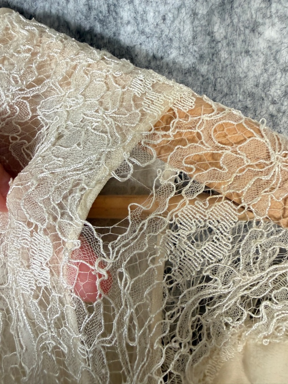 Vintage Handmade silk (?) Cream Dress Ethereal AS IS XS - Picture 3 of 13
